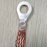 Sangle de terre en cuivre étamé tressé à bas prix pour le regroupement de câbles électriques, longueur personnalisée 100 mm, haute qualité