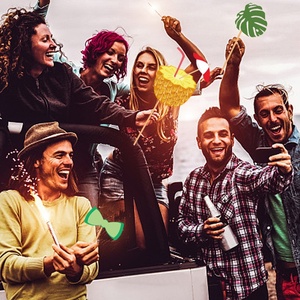 Nuevo Set de 21 Accesorios para Fotos con Diseño de Piña Hawaiana, Estampado Aloha de Verano, para Fiestas en la Playa, Temática Tropical - Product Image 4