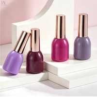 Flacons en verre ronds vides de 15 ml pour vernis à ongles, avec pinceaux et bouchon à vis, pour peinture UV, personnalisables OEM/ODM, par Factory Romantic