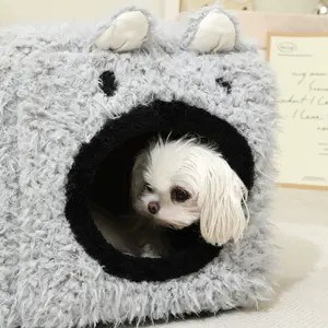 Plüsch Flauschiges rundes Katzen bett mit <span class=keywords><strong>Hood</strong></span> Cosy Cave für Indoor-Katzen oder kleine Hunde - Product Image 3