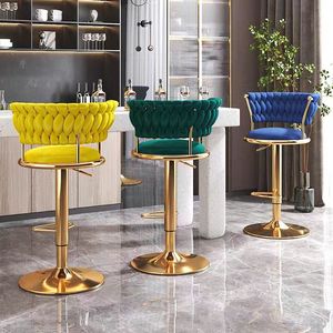 Chaises de bar avec tabourets surélevés, chaises de comptoir de bar à hauteur réglable, luxe léger, chaises hautes tendance - Product Image 2