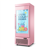 Réfrigérateur commercial MUXUE 450L vertical avec porte vitrée, affichage vidéo sur écran LCD et fonction de dégivrage automatique