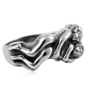 yunnique Fengying Lovers Hugging <b>Titanium</b> Steel <b>Ring</b> Unisex Gift Jewelry FY213012 - Product Image 4