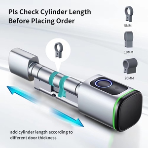 Wholesale Quality IP65 Tuya Ttlock Waterproof Euro Safe Key Card Fingerprint Black Silver Electronic Smart Lock Cylinder - Product Image 4