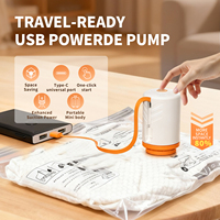 Pompe de douche électrique portable USB rechargeable étanche en ABS pour camping avec sac sous vide