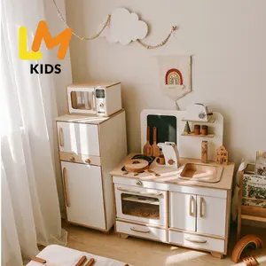 LM KIDS Pretend Play Educational DIY Playroom Decor Play Kitchen Food Toys Cooking Toys Kitchen Play Set Kitchen Toys