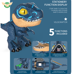 2 IN 1 giocattoli di dinosauro e cancelleria per l'apprendimento educativo fai <span class=keywords><strong>da</strong></span> te T-Rex giocattolo righello <span class=keywords><strong>matita</strong></span> scatola dei colori per disegnare e scrivere - Product Image 5