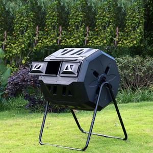 2024 Dış Mekan Bahçe Kompostlama Döner Kompostör 43 Galon Plastik Siyah Bahçe El Çeviricili Kompost Kutusu - Product Image 3