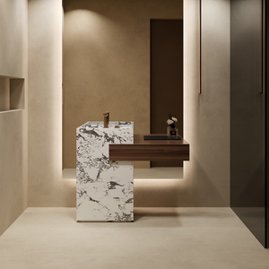 <span class=keywords><strong>Mobile</strong></span> da <span class=keywords><strong>Bagno</strong></span> di Lusso <span class=keywords><strong>in</strong></span> Marmo <span class=keywords><strong>con</strong></span> <span class=keywords><strong>Lavabo</strong></span> Integrato e Specchio, Set Vanity Moderno e Impermeabile per Hotel e Ville - Product Image 6
