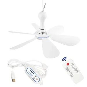 Ventilador USB silencioso, ventilador de techo de 6 aspas, ventilador colgante de 4 velocidades para cama de Camping, carpas colgantes para acampar al aire libre - Product Image 2