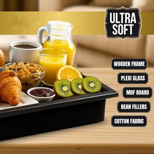 <span class=keywords><strong>Plateau</strong></span> de lit en bois rembourré avec <span class=keywords><strong>coussin</strong></span> <span class=keywords><strong>pour</strong></span> <span class=keywords><strong>manger</strong></span>, boire et utiliser un ordinateur portable – Idéal <span class=keywords><strong>pour</strong></span> le petit-déjeuner et le dîner - Product Image 3