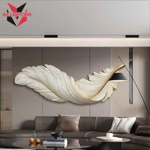 Living Room Luxury TV Background SP-W1668 Feather Wall Lamp