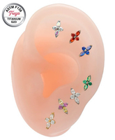 Body ASTM-F136 Titanium Zircon Piercing Earrings Tragus Helix Daith Lobe Devil Flat Back Ear Lip Stud Labret Piercing Jewelry