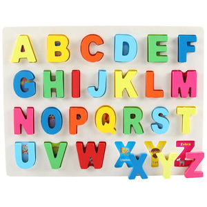 Jeu <span class=keywords><strong>de</strong></span> Puzzle en bois enfants lettre <span class=keywords><strong>Scrable</strong></span> numéro Jigsaw jouet éducatif bricolage jouet - Product Image 6