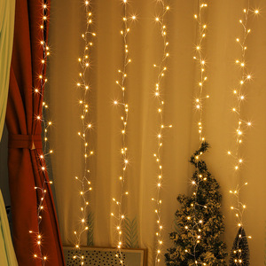 <span class=keywords><strong>Guirlande</strong></span> lumineuse <span class=keywords><strong>Micro</strong></span> <span class=keywords><strong>LED</strong></span> en forme de pétard, rideau de fenêtre, <span class=keywords><strong>guirlande</strong></span> féerique murale, à intensité variable, pour mariage, fête, Noël, décorations de vacances - Product Image 1