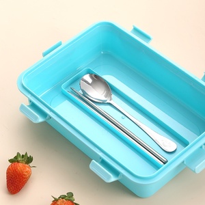 Thép Không Gỉ Thực Phẩm Container Với Nắp 850Ml + 150Ml Bát Bento Hộp 4 Ngăn Lưu Trữ Box Cho Thực Phẩm Nhãn Hiệu Riêng Hộp Ăn Trưa - Product Image 6