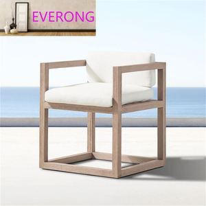 Durable Modern Solid <strong>Teak</strong> Outdoor <strong>Table</strong> and Chair Set with Waterproof Sunscreen Finish for Villa Garden Terrace - Product Image 3