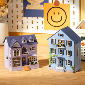 Casa de Muñecas en Miniatura DIY, Mansión <span class=keywords><strong>Mo</strong></span> Lan - Mansión Feliz, Hecha a Mano en Madera, Abrible, Multicapa, Regalo para Mujeres Mayores de 8 Años, Juguete para Niñas - Product Image 1