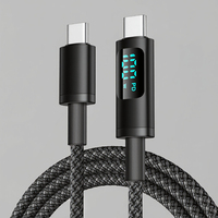 Câble de données USB-C vers Type-C 100W, tressé en nylon, charge rapide 5A, entièrement compatible avec les banques d'alimentation, les téléphones mobiles, longueur 1m, cuivre pur