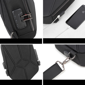 2020 Thiết Kế Mới Trong Kho Cổng USB Vỏ Cứng Nam Túi Đeo Chéo Ngực Chống Nước Có Khóa - Product Image 6