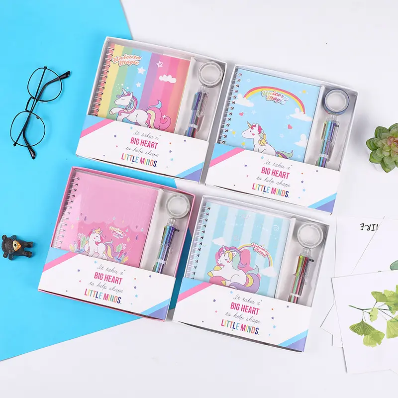 Großhandel Mini Cute Kawaii Spiral gefüttert Tagebuch Tagebuch Kinder Kinder Notizbuch mit Stift Geschenkset