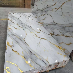 Panel Dinding <span class=keywords><strong>PVC</strong></span> Motif Marmer Cetak Digital Lebar 1220 Modern Tahan Air untuk Penggunaan di Kamar Mandi, Tangga, dan Gudang - Product Image 1
