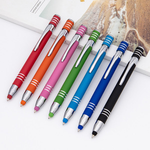Promotion Stylos à bille en métal tactile d'écran en caoutchouc souple de haute qualité Stylet en aluminium personnalisé Stylo à bille pour l'école - Product Image 3