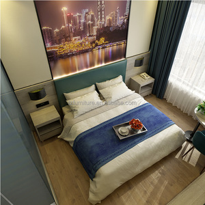 Custom Low Cos Hotel Project Furniture Complete Guest Room <b>Set</b> with Wooden Bed Frame <b>Desk</b> TV Unit & Wardrobe for 3 Star Hotels - Product Image 5