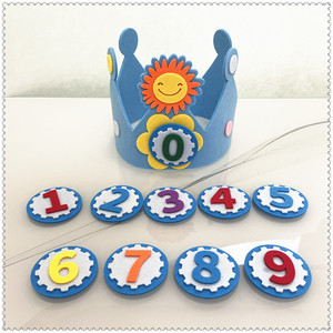DAMAI corona di compleanno riutilizzabile con numeri per bambini cappello di compleanno in feltro corona per bambini ragazzo bambino bambina cappelli per il giorno del compleanno - Product Image 1