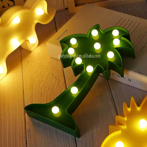 Battery-Powered Durable Plastic Spring Summer <b>Tabletop</b> Decor 3D Green Cocnut <b>Tree</b> with White Berries for Home Restaurant Party - Product Image 6