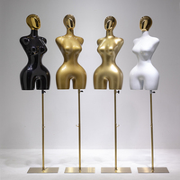 Mannequin de présentation demi-corps en plastique doré grande taille pour femme, effet rehausseur de fesses