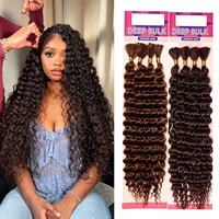 Extensions de cheveux au crochet bouclés souples et sans nœuds, style bohème, 22 pouces, 4X, Deep Wave, pour micro-tresses et tresses bohèmes