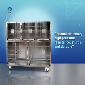 Jaula para <span class=keywords><strong>Mascotas</strong></span> EURVET, Jaula <span class=keywords><strong>Veterinaria</strong></span>, Equipo Médico para Hospitales y Clínicas, Jaulas de Acero Inoxidable para Animales - Product Image 1