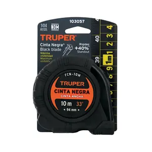 Cinta Métrica Resistente a Impactos BOX 3 de 10 m, Cinta Negra de 32 mm, TRUPER - Product Image 4