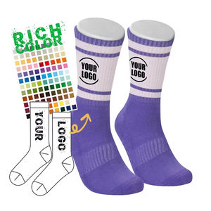 Chaussettes de sport sur mesure OEM, design personnalisé, polyester de haute qualité, chaussettes tubulaires rembourrées pour hommes et femmes avec logo unique - Product Image 1