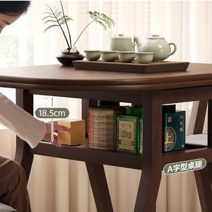 Conjunto de Mesa y Sillas de Madera Maciza para Balcón, Una Mesa y Dos Sillas Extensibles para Apartamentos Pequeños, para Beber Té - Product Image 1