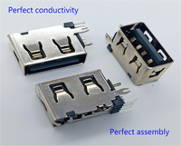 Ordinateur populaire 4p USB A Socket R/A Short body Dip Type connecteur USB femelle fabricant de prise usb