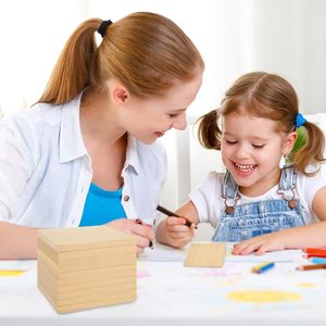 Wholesale Custom <strong>3x3</strong>" Unfinished Polished Cutout Wood <strong>Tiles</strong> Blank square Blocks Wood Coasters for Kids Wood Toys DIY Projects - Product Image 5