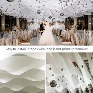Cortinas de Techo Onduladas Blancas Modernas, <span class=keywords><strong>Tela</strong></span> Elástica <span class=keywords><strong>para</strong></span> Decoración de Bodas, Eventos y Hoteles - Product Image 3