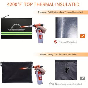 CUSTOM Waterproof Fireproof Security Storage <b>Bag</b> Zipper Closure Cash Passport Organizer Filing for Cash Passport Management - Product Image 2