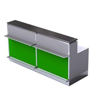 Comptoir de Check-in d'Aéroport en Acier Inoxydable de Luxe, Design Moderne, Mobilier Commercial pour Écoles avec Hauteur Réglable - Product Image 5