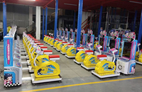 Bicicleta de Juguete de Plástico y Metal para Niños, Máquina de Juegos Deportivos, Equipo de Entretenimiento Interior, Simulador de Bicicleta para Niños que Funciona con Monedas