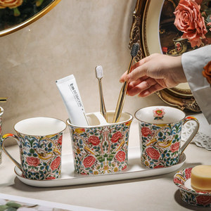 Nordique hôtel céramique salle de bain lavage ménage salle de bain fournitures ensemble porte-savon liquide bouteille rince-bouche brossage tasse - Product Image 2