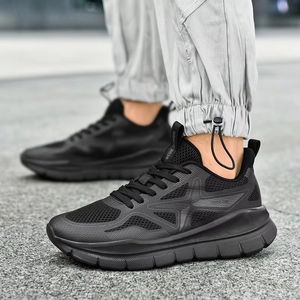 Zapatillas Deportivas Casuales para Hombre, Primavera 2025, Nuevas, con Parte Superior Elástica Tejida, Punta Redonda, Cómodas, Transpirables, Estilo Coreano, con Cordones - Product Image 3