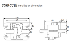 Left & Right Open Concealed Hinge 30x110mm 2d Adjustable 60kg Door for Apartment Bld-h02 110 Degree Opening Full Visibility - Product Image 2