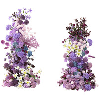 Kunstzijde stof handgemaakte bloemenset bloemenrij bruiloft achtergrond nep bloemstuk banket podiumdecoratie