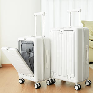 Maleta de Viaje Yongsheng con Apertura Frontal de 24 Pulgadas, Resistente a Impactos, con Ruedas Silenciosas, Unisex, Color Blanco Nube con Rayas - Product Image 2