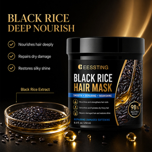 High Quality Hair Mask Treatm Nourishing Repair Anti Hair Breakage Dandruff <b>Removal</b> Deep Conditioning Black Rice Hair Mask - Product Image 4
