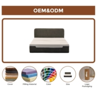 Bettgestell und Matratzen-Set King Queen Size Komprimiert Gerollt Gepolstert Hochdichter Schwamm Platzsparend Kartonverpackung Minimalistisch