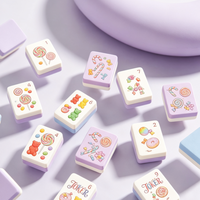 Mahjong Vintage Romantique Flottant sur l'Eau, Mahjong Américain à Thème Rose, Jeu de Tuiles pour Mariage, Cadeau pour Fête Nuptiale